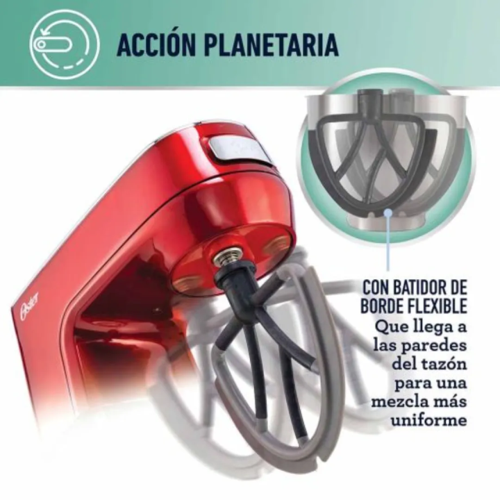 Batidora Planetaria Oster FPSTSMPL3R-053 de 5.2 Litros Roja