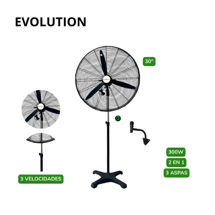 Ventilador Industrial Evolution Tornado 30 Pulgadas 2 en 1 300W