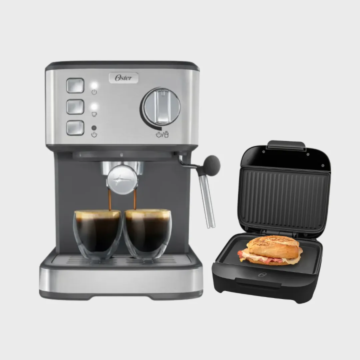 Combo Oster Cafetera BVSTEM5502 y Sandwichera CKSTSM400