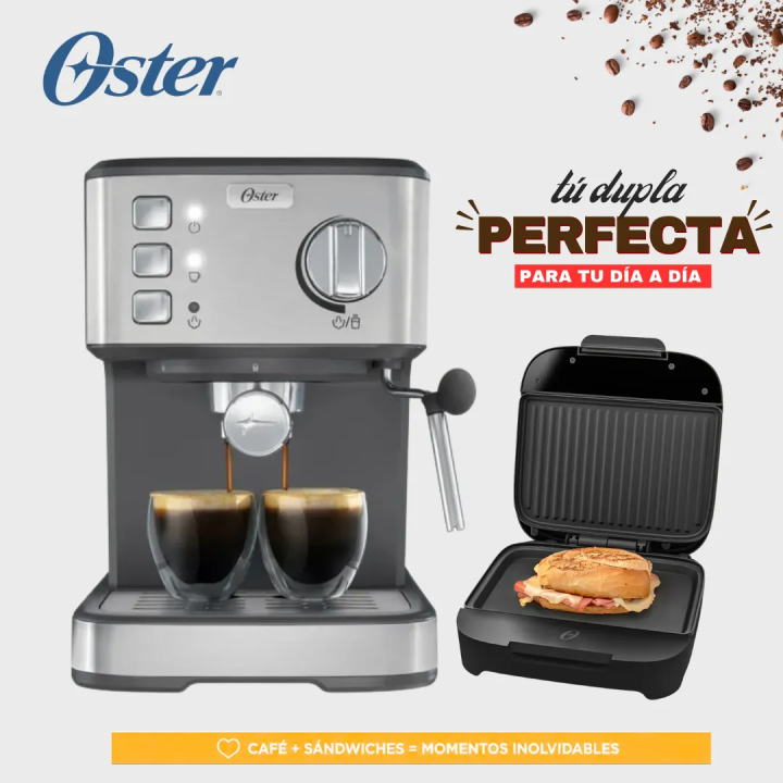 Combo Oster Cafetera BVSTEM5502 y Sandwichera CKSTSM400