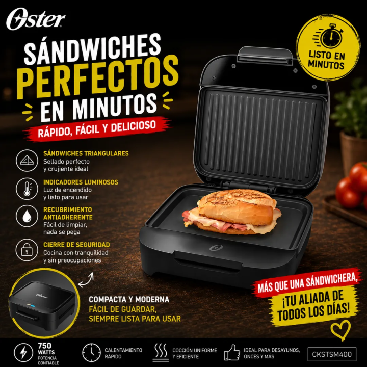 Combo Oster Cafetera BVSTEM5502 y Sandwichera CKSTSM400