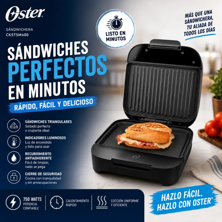 Combo Oster Cafetera BVSTEM5502 y Sandwichera CKSTSM400