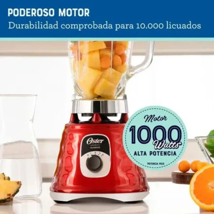 Licuadora Oster Clásica 3 Velocidades Roja BLST4126R-053 Jared