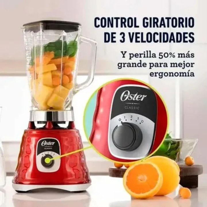Licuadora Oster Clásica 3 Velocidades Roja BLST4126R-053 Jared