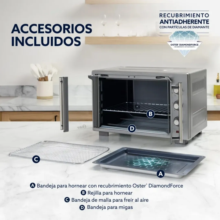Horno Freidora de Aire Oster 35L Puertas Francesas
