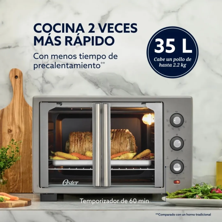 Horno Freidora de Aire Oster 35L Puertas Francesas