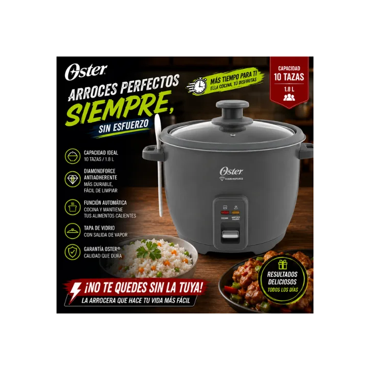 Tricombo Oster Cocina Práctica | Arrocera + Batidora + Sandwichera