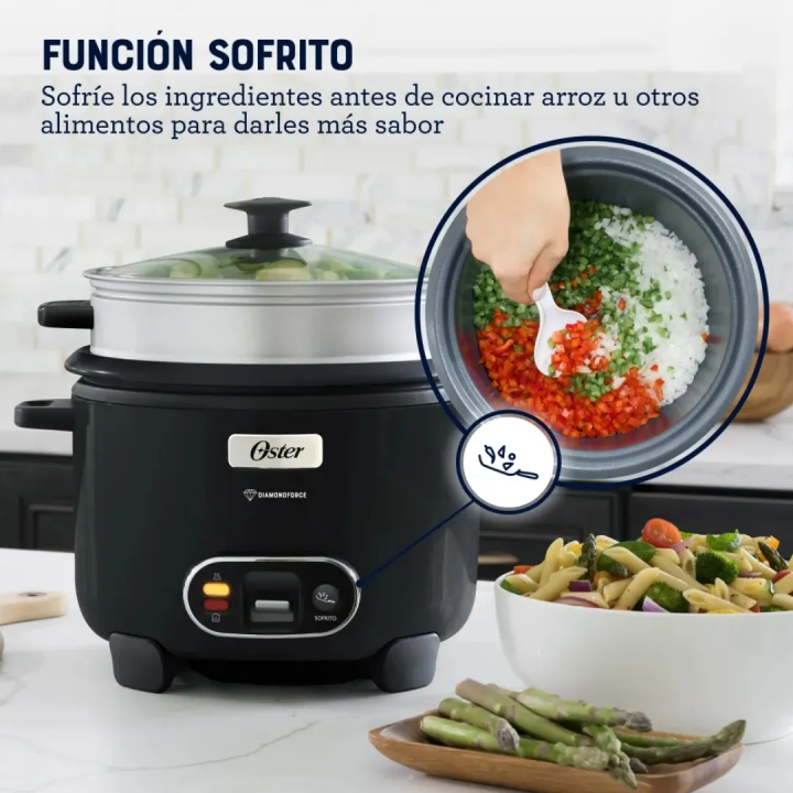 Olla Arrocera Oster 3 en 1 15 Tazas DiamondForce - jared