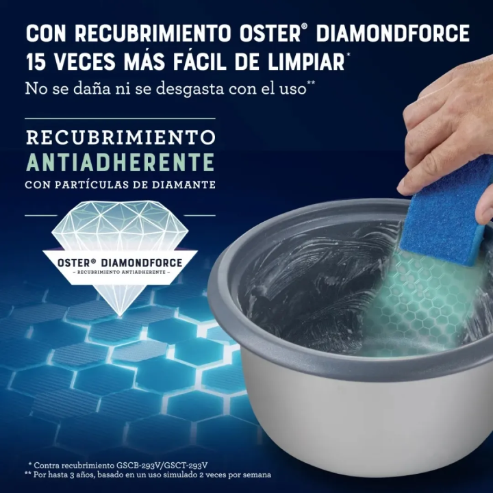 Olla Arrocera Oster 3 en 1 15 Tazas DiamondForce - jared