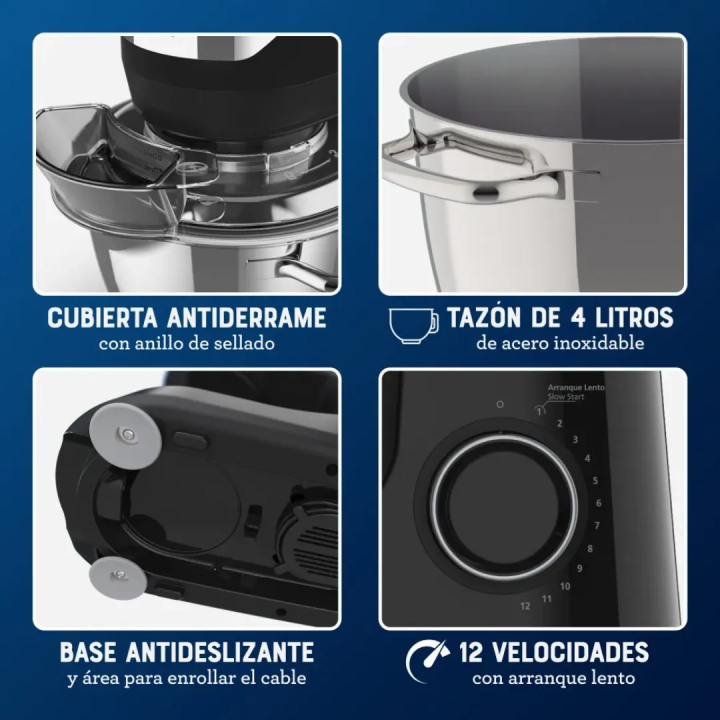 Batidora Planetaria Oster FPSTSMPL2B-053 850W 4L Negra