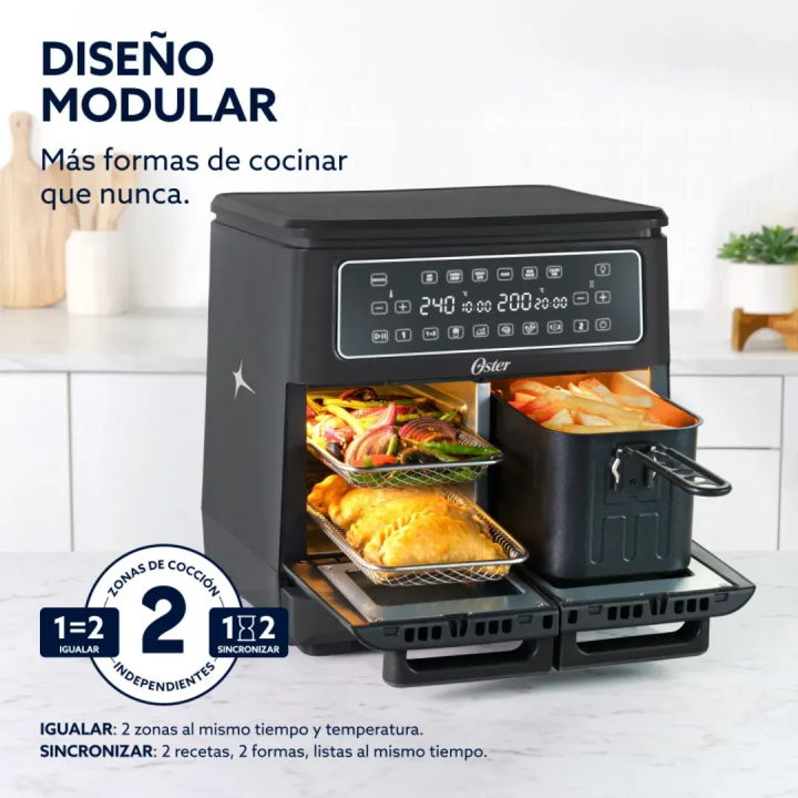 Freidora de Aire Oster Dual Flex 11L CKSTAF11MCDDF