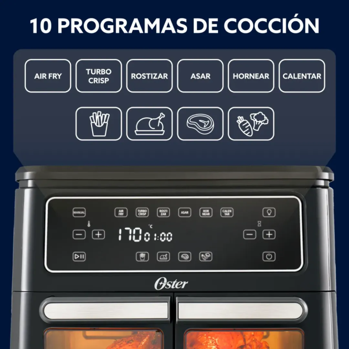 Freidora de Aire Oster Dual Flex 11L CKSTAF11MCDDF